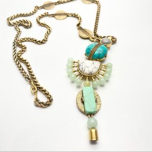 Stella & Dot Totem Tassel Long Turquoise Necklace